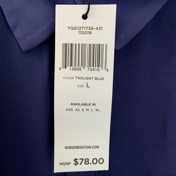 NWT BCBGeneration button front blouse - Picture 4 of 8